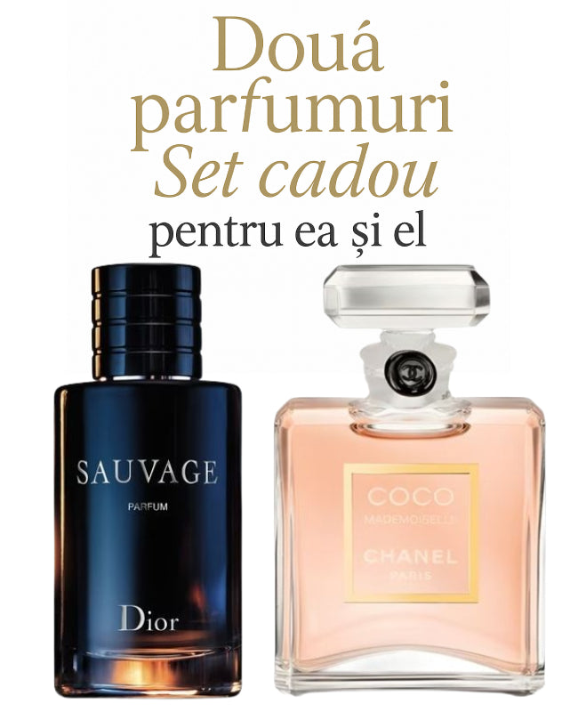 Set cadou: Dior Sauvage 100ml (Tester) + Coco Chanel Mademoiselle 100ml (Tester)