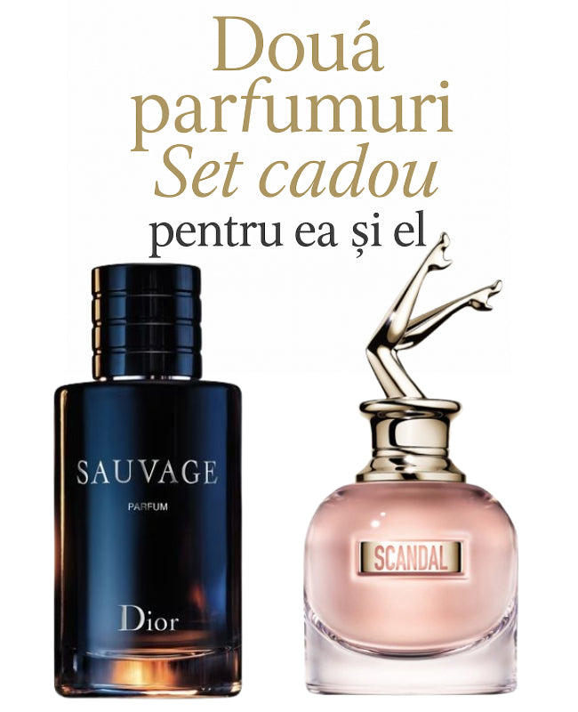 Set cadou: Dior Sauvage 100ml(Tester)+ Jean Paul Gaultier Scandal 80ml (Tester)