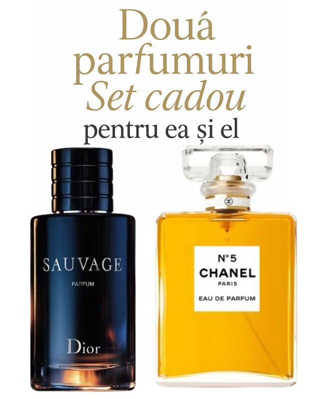 Set cadou: Dior Sauvage 100ml (Tester)+ Coco Chanel No.5 100ml (Tester)