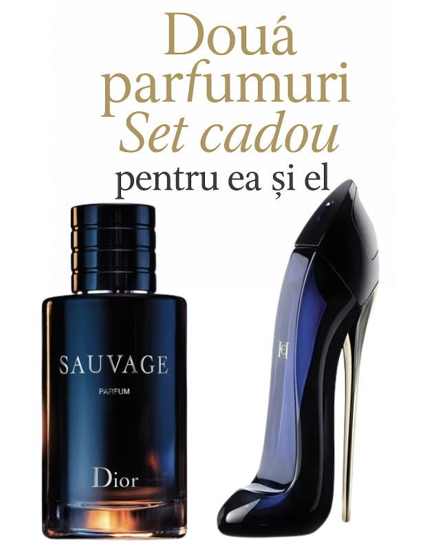 Set cadou: Dior Sauvage 100ml (Tester) + Carolina Herrera Good Girl 80ml (Tester)