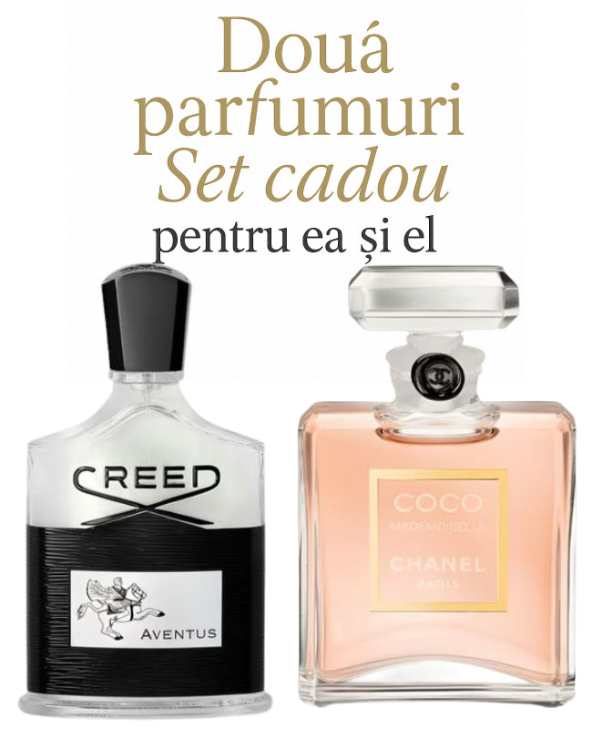 Set cadou: Creed Aventus 100ml (Tester) + Coco Chanel Mademoiselle 100ml (Tester)