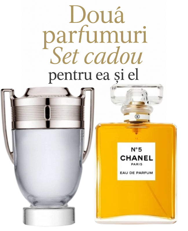 Set cadou: Paco Rabanne Invictus 100ml (Tester)+ Coco Chanel No.5 100ml (Tester)