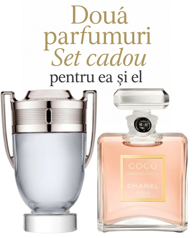 Set cadou: Paco Rabanne Invictus 100ml (Tester)+  Coco Chanel Mademoiselle 100ml(Tester)