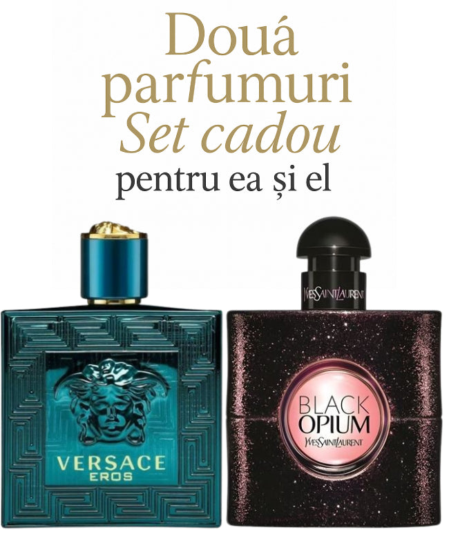 Set cadou: Versace Eros 100ml (Tester)+  Yves Saint Laurent Black Opium 90ml (Tester)