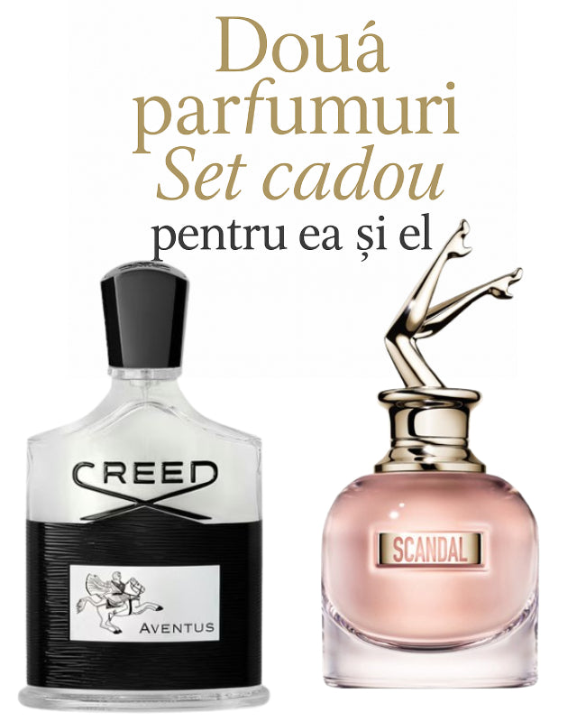 Set cadou: Creed Aventus 100ml (Tester)+Jean Paul Gaultier Scandal 80ml (Tester)