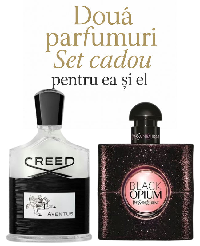 Set cadou: Creed Aventus 100ml (Tester) + Yves Saint Laurent Black Opium 90ml (Tester)