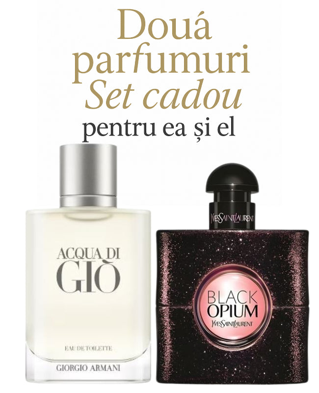 Set cadou: Giorgio Armani Acqua di gio 100ml (Tester) + Yves Saint Laurent Black Opium 90ml(Tester)