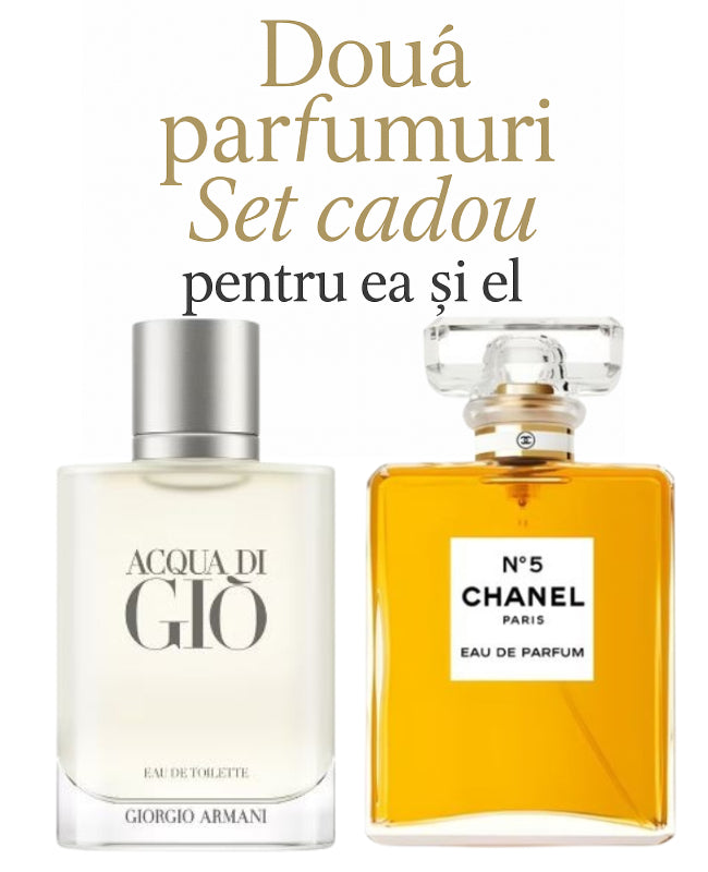 Set cadou: Giorgio Armani Acqua di gio 100ml (Tester) +Coco Chanel No.5 100ml (Tester)