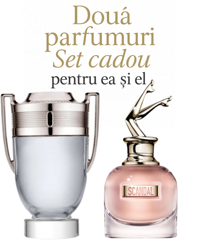 Set cadou: Paco Rabanne Invictus 100ml (Tester)+  Jean Paul Gaultier Scandal 80ml (Tester)